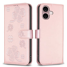 Load image into Gallery viewer, Four-leaf Embossed Leather Phone Case, For iPhone 17 Pro Max, For iPhone 17 Pro, For iPhone 17, For iPhone Air, For iPhone 16 Pro Max, For iPhone 16 Pro, For iPhone 16 Plus, For iPhone 16