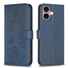 Load image into Gallery viewer, Four-leaf Embossed Leather Phone Case, For iPhone 17 Pro Max, For iPhone 17 Pro, For iPhone 17, For iPhone Air, For iPhone 16 Pro Max, For iPhone 16 Pro, For iPhone 16 Plus, For iPhone 16