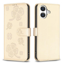 Load image into Gallery viewer, Four-leaf Embossed Leather Phone Case, For iPhone 17 Pro Max, For iPhone 17 Pro, For iPhone 17, For iPhone Air, For iPhone 16 Pro Max, For iPhone 16 Pro, For iPhone 16 Plus, For iPhone 16