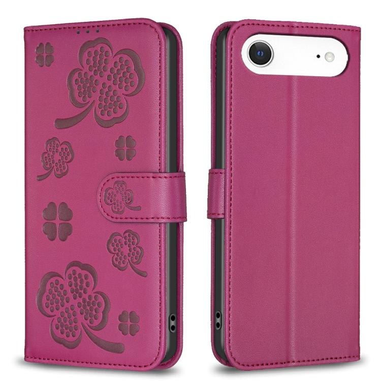 Four-leaf Embossed Leather Phone Case, For iPhone 17 Pro Max, For iPhone 17 Pro, For iPhone 17, For iPhone Air, For iPhone 16 Pro Max, For iPhone 16 Pro, For iPhone 16 Plus, For iPhone 16