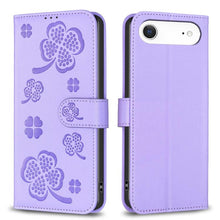 Load image into Gallery viewer, Four-leaf Embossed Leather Phone Case, For iPhone 17 Pro Max, For iPhone 17 Pro, For iPhone 17, For iPhone Air, For iPhone 16 Pro Max, For iPhone 16 Pro, For iPhone 16 Plus, For iPhone 16