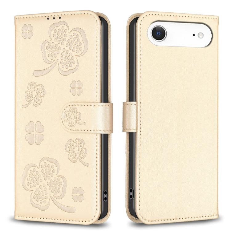 Four-leaf Embossed Leather Phone Case, For iPhone 17 Pro Max, For iPhone 17 Pro, For iPhone 17, For iPhone Air, For iPhone 16 Pro Max, For iPhone 16 Pro, For iPhone 16 Plus, For iPhone 16