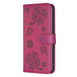 Four-leaf Embossed Leather Phone Case, For iPhone 17 Pro Max, For iPhone 17 Pro, For iPhone 17, For iPhone Air, For iPhone 16 Pro Max, For iPhone 16 Pro, For iPhone 16 Plus, For iPhone 16
