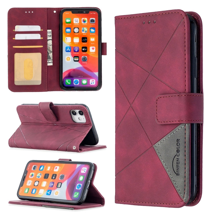 Rhombus Texture Magnetic Buckle Horizontal Flip Leather Case with Holder & Card Slots & Wallet & Photo Frame, For iPhone 11, For Huawei Y5p, For Samsung Galaxy A51