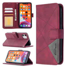 Rhombus Texture Magnetic Buckle Horizontal Flip Leather Case with Holder & Card Slots & Wallet & Photo Frame, For iPhone 11, For Huawei Y5p, For Samsung Galaxy A51
