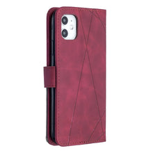 Load image into Gallery viewer, Rhombus Texture Magnetic Buckle Horizontal Flip Leather Case with Holder &amp; Card Slots &amp; Wallet &amp; Photo Frame, For iPhone 11, For Huawei Y5p, For Samsung Galaxy A51