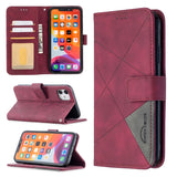 Rhombus Texture Magnetic Buckle Horizontal Flip Leather Case with Holder & Card Slots & Wallet & Photo Frame, For iPhone 11, For Huawei Y5p, For Samsung Galaxy A51