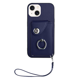 Organ Card Bag Ring Holder PU Phone Case with Lanyard, For iPhone 14 Plus, For iPhone 14, For iPhone 14 Pro, For iPhone 14 Pro Max, For iPhone SE 2022/SE 2020/6/7/8, For iPhone 13 Pro Max, For iPhone 13 Pro, For iPhone 13