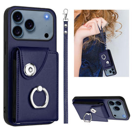 Organ Card Bag Ring Holder PU Phone Case with Lanyard, For iPhone 18 Pro / 17 Pro, For iPhone 18 Pro Max / 17 Pro Max, For iPhone 17, For iPhone Air, For iPhone 15 Pro Max, For iPhone 15 Pro, For iPhone 15 Plus, For iPhone 15