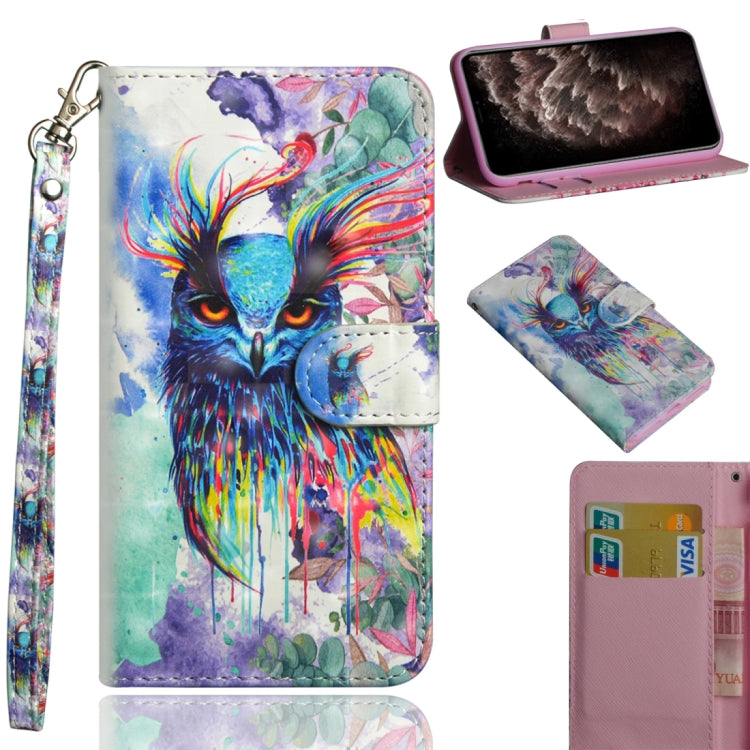 3D Painting Pattern Horizontal Flip TPU + PU Leather Case with Holder & Card Slots & Wallet & Lanyard, For iPhone 11 Pro Max, For iPhone 11 Pro, For iPhone 11, For iPhone SE 2022 / SE 2020 / 8 / 7