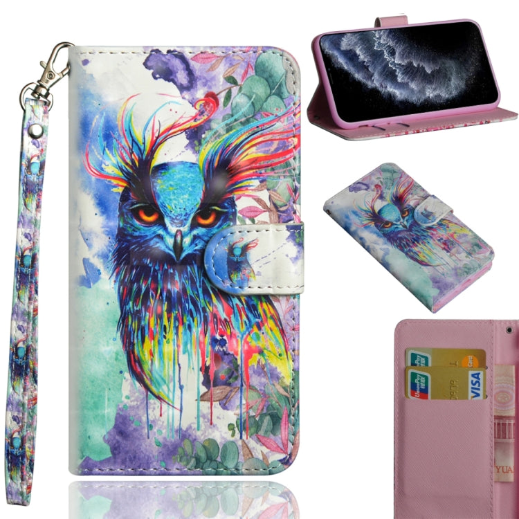 3D Painting Pattern Horizontal Flip TPU + PU Leather Case with Holder & Card Slots & Wallet & Lanyard, For iPhone 11 Pro Max, For iPhone 11 Pro, For iPhone 11, For iPhone SE 2022 / SE 2020 / 8 / 7