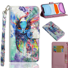 Load image into Gallery viewer, 3D Painting Pattern Horizontal Flip TPU + PU Leather Case with Holder &amp; Card Slots &amp; Wallet &amp; Lanyard, For iPhone 11 Pro Max, For iPhone 11 Pro, For iPhone 11, For iPhone SE 2022 / SE 2020 / 8 / 7