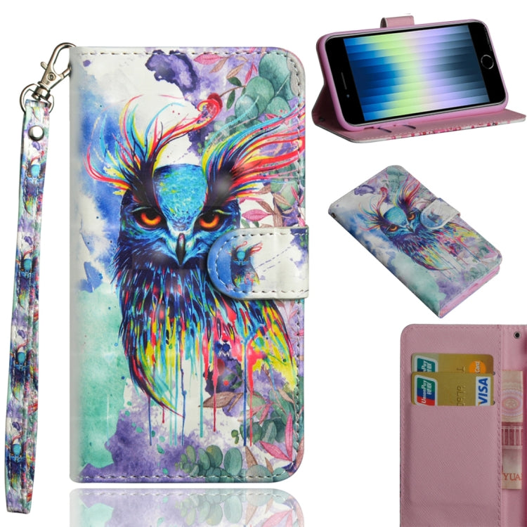 3D Painting Pattern Horizontal Flip TPU + PU Leather Case with Holder & Card Slots & Wallet & Lanyard, For iPhone 11 Pro Max, For iPhone 11 Pro, For iPhone 11, For iPhone SE 2022 / SE 2020 / 8 / 7