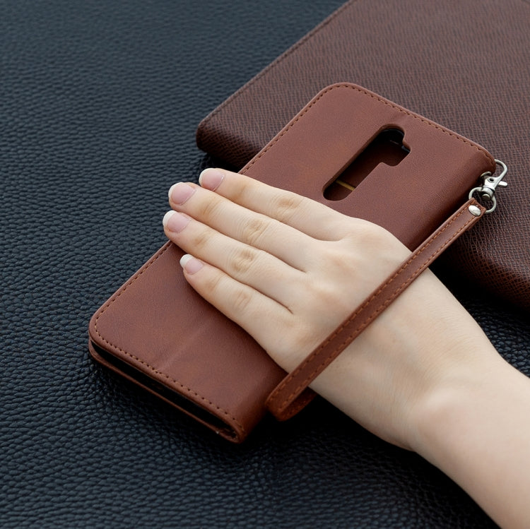 Retro Lambskin Texture Pure Color Horizontal Flip PU Leather Case with Holder & Card Slots & Wallet & Lanyard