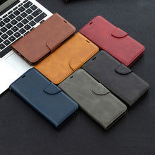 Load image into Gallery viewer, Retro Lambskin Texture Pure Color Horizontal Flip PU Leather Case with Holder &amp; Card Slots &amp; Wallet &amp; Lanyard