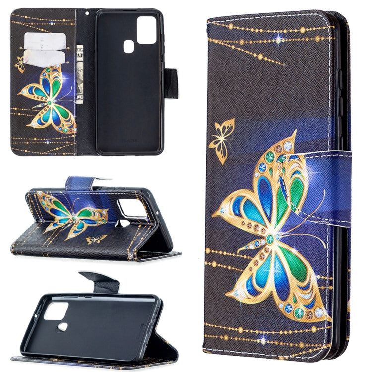 Colored Drawing Horizontal Flip Leather Case with Holder & Card Slots & Wallet