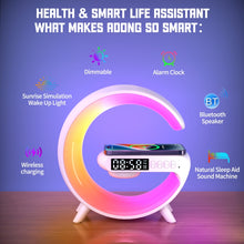 Load image into Gallery viewer, G69 G Shape Smart Bluetooth Speaker Support Wireless Charger &amp; Alarm Clock &amp; Wake-up Light, G69 (Black), G69 (White)