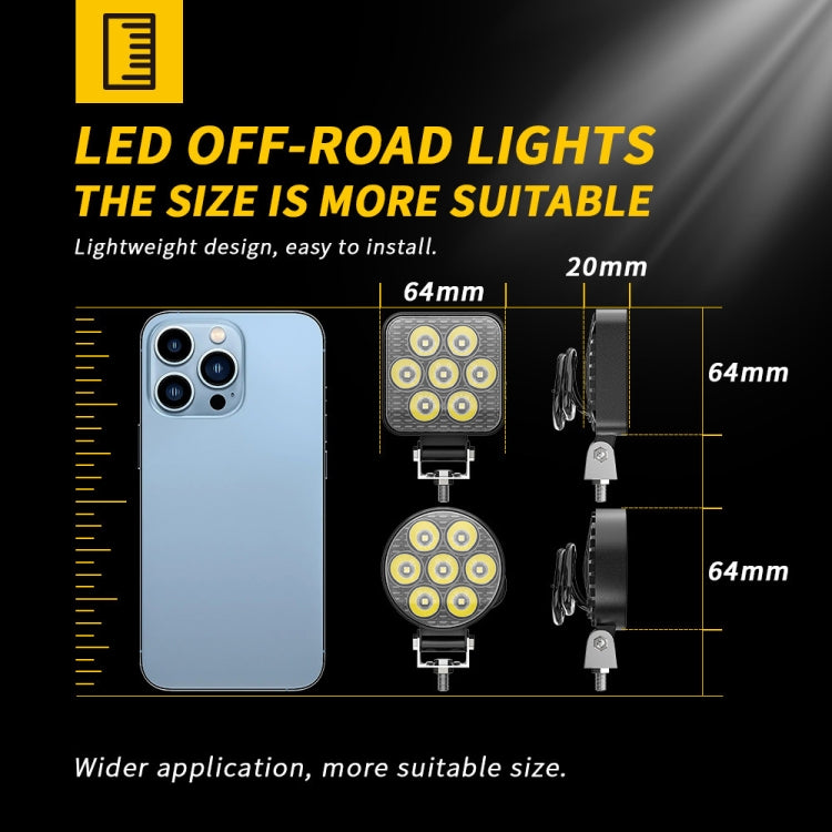 9-30V 12W 6000K 2.5 inch Car LED Engineering Auxiliary Light, 9-30V 12W