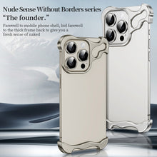 Load image into Gallery viewer, Frameless Metal Corner Pad Phone Case with Lens Film, For iPhone 13 Pro, For iPhone 13