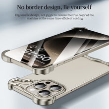 Load image into Gallery viewer, Frameless Metal Corner Pad Phone Case with Lens Film, For iPhone 13 Pro, For iPhone 13
