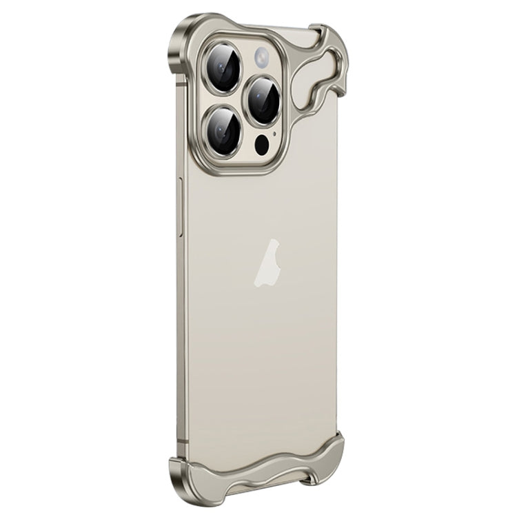 Frameless Metal Corner Pad Phone Case with Lens Film, For iPhone 13 Pro, For iPhone 13