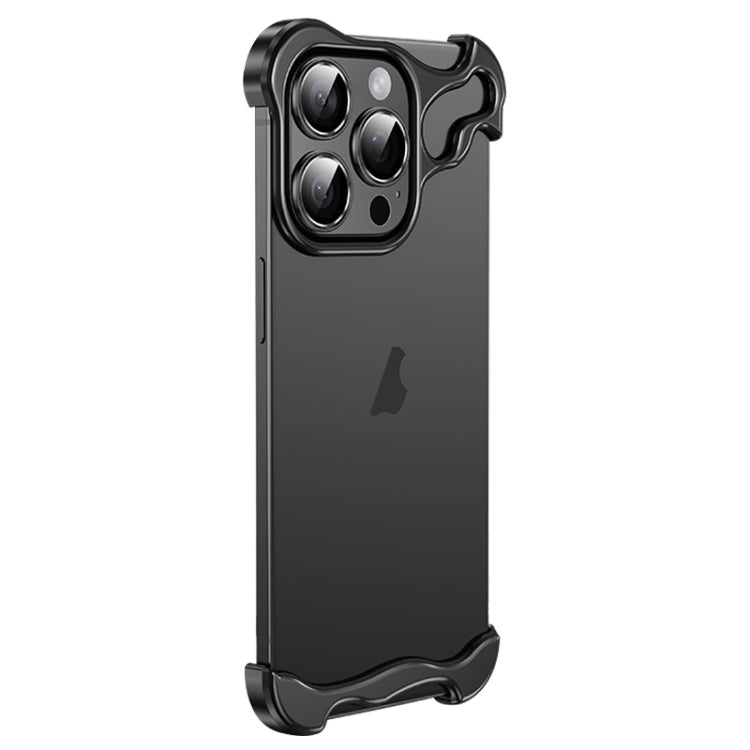 Frameless Metal Corner Pad Phone Case with Lens Film, For iPhone 13 Pro, For iPhone 13