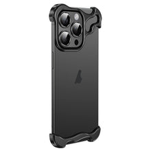 Load image into Gallery viewer, Frameless Metal Corner Pad Phone Case with Lens Film, For iPhone 13 Pro, For iPhone 13
