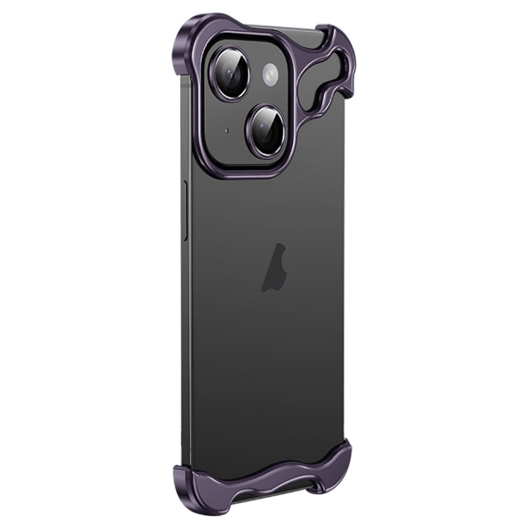 Frameless Metal Corner Pad Phone Case with Lens Film, For iPhone 13 Pro, For iPhone 13