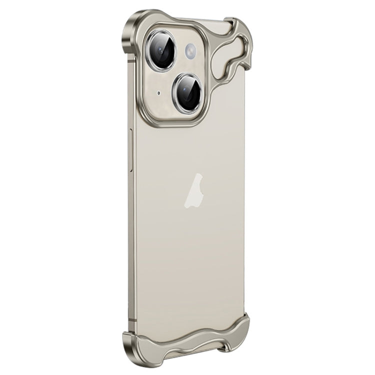 Frameless Metal Corner Pad Phone Case with Lens Film, For iPhone 13 Pro, For iPhone 13