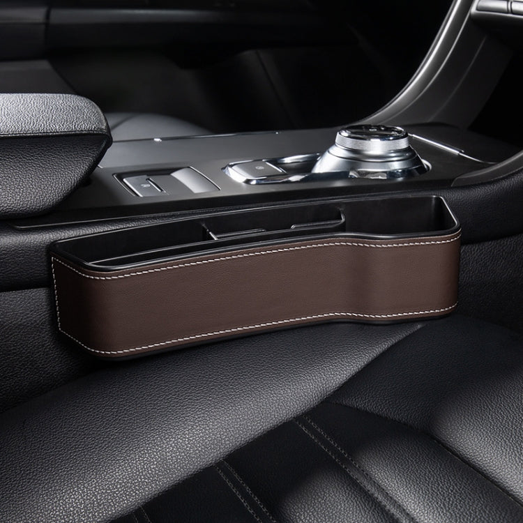 Car Multi-functional Console Box Cup Holder Seat Gap Side Storage Box, Leather Style, Brown Front Passenger Seat, Beige Front Passenger Seat, Black Front Passenger Seat, Black Main Driver Seat, Beige Main Driver Seat, Brown Main Driver Seat