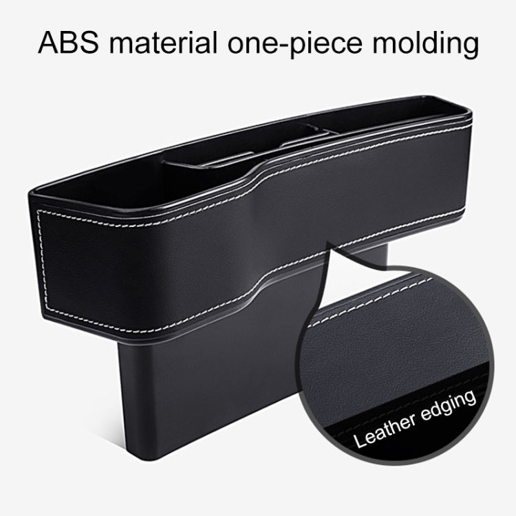 Car Multi-functional Console Box Cup Holder Seat Gap Side Storage Box, Leather Style, Brown Front Passenger Seat, Beige Front Passenger Seat, Black Front Passenger Seat, Black Main Driver Seat, Beige Main Driver Seat, Brown Main Driver Seat