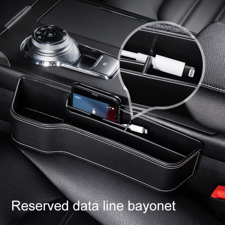 Car Multi-functional Console Box Cup Holder Seat Gap Side Storage Box, Leather Style, Brown Front Passenger Seat, Beige Front Passenger Seat, Black Front Passenger Seat, Black Main Driver Seat, Beige Main Driver Seat, Brown Main Driver Seat