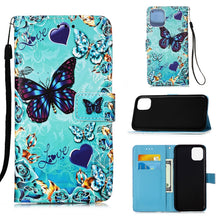 Load image into Gallery viewer, Painted Flat Texture Leather Case with Lanyard &amp; Card Slot &amp; Wallet &amp; Holder, For iPhone 12 mini, For iPhone 12 / 12 Pro, For iPhone 12 Pro Max