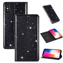 Load image into Gallery viewer, Ultrathin Glitter Magnetic Horizontal Flip Leather Case with Holder &amp; Card Slots, For iPhone XR