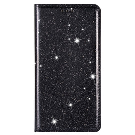 Ultrathin Glitter Magnetic Horizontal Flip Leather Case with Holder & Card Slots, For iPhone XR