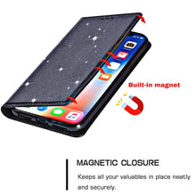 Load image into Gallery viewer, Ultrathin Glitter Magnetic Horizontal Flip Leather Case with Holder &amp; Card Slots, For iPhone XR
