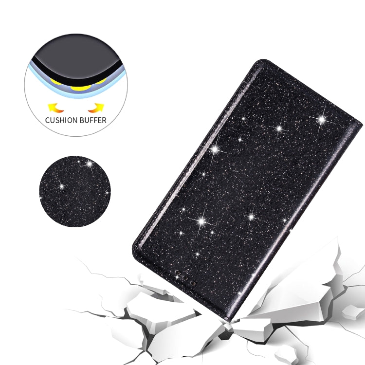 Ultrathin Glitter Magnetic Horizontal Flip Leather Case with Holder & Card Slots, For iPhone XR