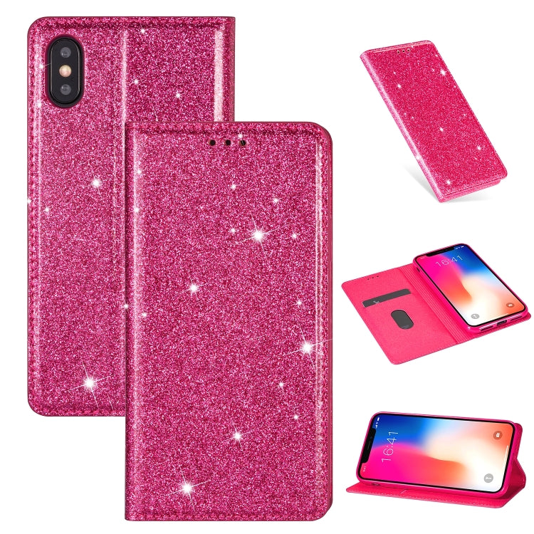 Ultrathin Glitter Magnetic Horizontal Flip Leather Case with Holder & Card Slots, For iPhone XR