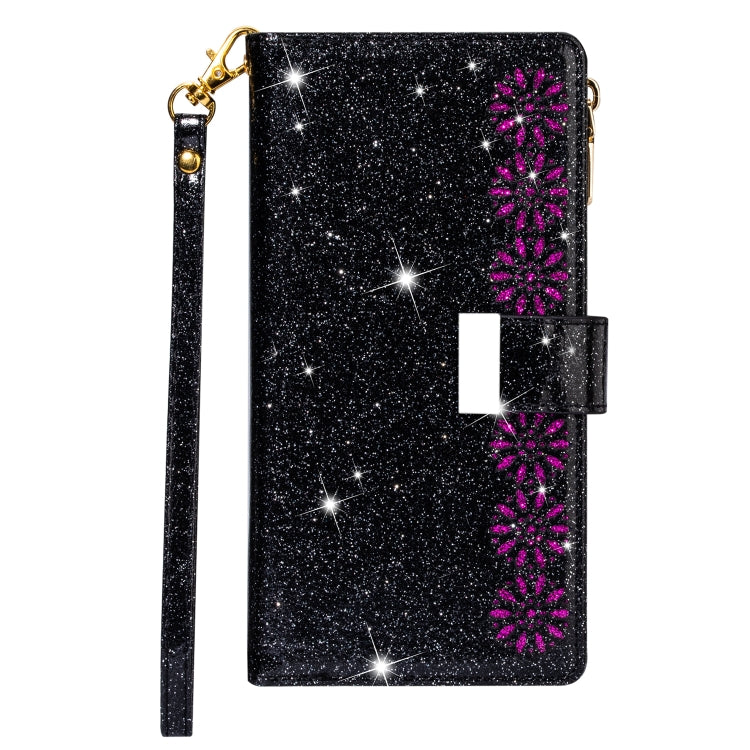 Multi-card Slots Starry Sky Laser Carving Glitter Zipper Horizontal Flip Leather Case with Holder & Wallet & Lanyard, For Xiaomi Redmi Note 8, For Xiaomi Redmi Note 8 Pro, For Xiaomi Redmi 8A / 8A Dual / 8, For Xiaomi Redmi K30, For Xiaomi Redmi K30 Pr...