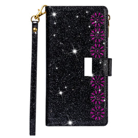 Multi-card Slots Starry Sky Laser Carving Glitter Zipper Horizontal Flip Leather Case with Holder & Wallet & Lanyard, For Xiaomi Redmi Note 8, For Xiaomi Redmi Note 8 Pro, For Xiaomi Redmi 8A / 8A Dual / 8, For Xiaomi Redmi K30, For Xiaomi Redmi K30 Pr...