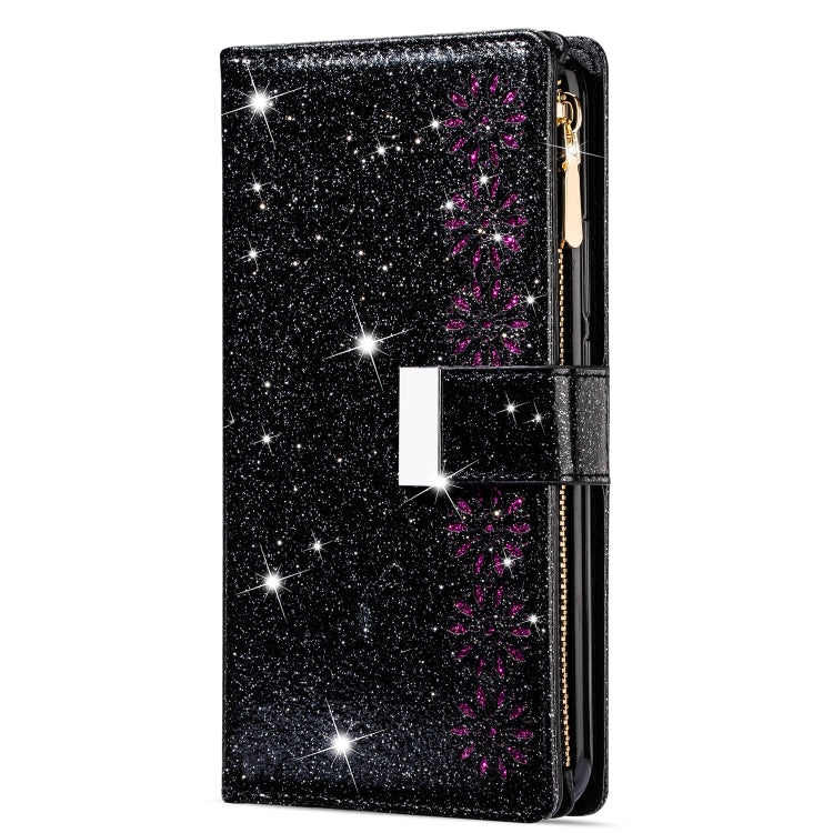 Multi-card Slots Starry Sky Laser Carving Glitter Zipper Horizontal Flip Leather Case with Holder & Wallet & Lanyard, For Xiaomi Redmi Note 8, For Xiaomi Redmi Note 8 Pro, For Xiaomi Redmi 8A / 8A Dual / 8, For Xiaomi Redmi K30, For Xiaomi Redmi K30 Pr...