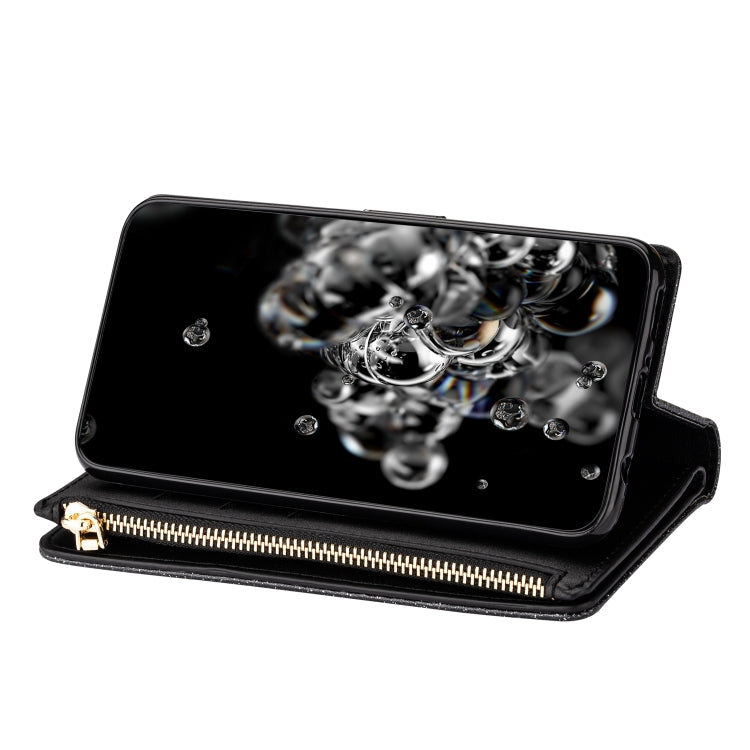 Multi-card Slots Starry Sky Laser Carving Glitter Zipper Horizontal Flip Leather Case with Holder & Wallet & Lanyard, For Xiaomi Redmi Note 8, For Xiaomi Redmi Note 8 Pro, For Xiaomi Redmi 8A / 8A Dual / 8, For Xiaomi Redmi K30, For Xiaomi Redmi K30 Pr...