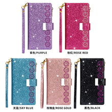 Load image into Gallery viewer, Multi-card Slots Starry Sky Laser Carving Glitter Zipper Horizontal Flip Leather Case with Holder &amp; Wallet &amp; Lanyard, For Xiaomi Redmi Note 8, For Xiaomi Redmi Note 8 Pro, For Xiaomi Redmi 8A / 8A Dual / 8, For Xiaomi Redmi K30, For Xiaomi Redmi K30 Pr...