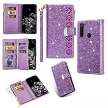 Load image into Gallery viewer, Multi-card Slots Starry Sky Laser Carving Glitter Zipper Horizontal Flip Leather Case with Holder &amp; Wallet &amp; Lanyard, For Xiaomi Redmi Note 8, For Xiaomi Redmi Note 8 Pro, For Xiaomi Redmi 8A / 8A Dual / 8, For Xiaomi Redmi K30, For Xiaomi Redmi K30 Pr...