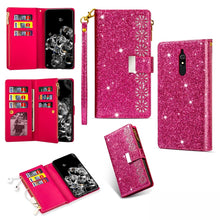 Load image into Gallery viewer, Multi-card Slots Starry Sky Laser Carving Glitter Zipper Horizontal Flip Leather Case with Holder &amp; Wallet &amp; Lanyard, For Xiaomi Redmi Note 8, For Xiaomi Redmi Note 8 Pro, For Xiaomi Redmi 8A / 8A Dual / 8, For Xiaomi Redmi K30, For Xiaomi Redmi K30 Pr...