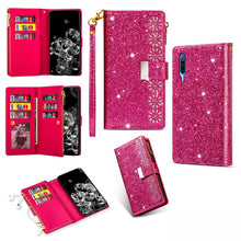 Load image into Gallery viewer, Multi-card Slots Starry Sky Laser Carving Glitter Zipper Horizontal Flip Leather Case with Holder &amp; Wallet &amp; Lanyard, For Xiaomi Redmi Note 8, For Xiaomi Redmi Note 8 Pro, For Xiaomi Redmi 8A / 8A Dual / 8, For Xiaomi Redmi K30, For Xiaomi Redmi K30 Pr...