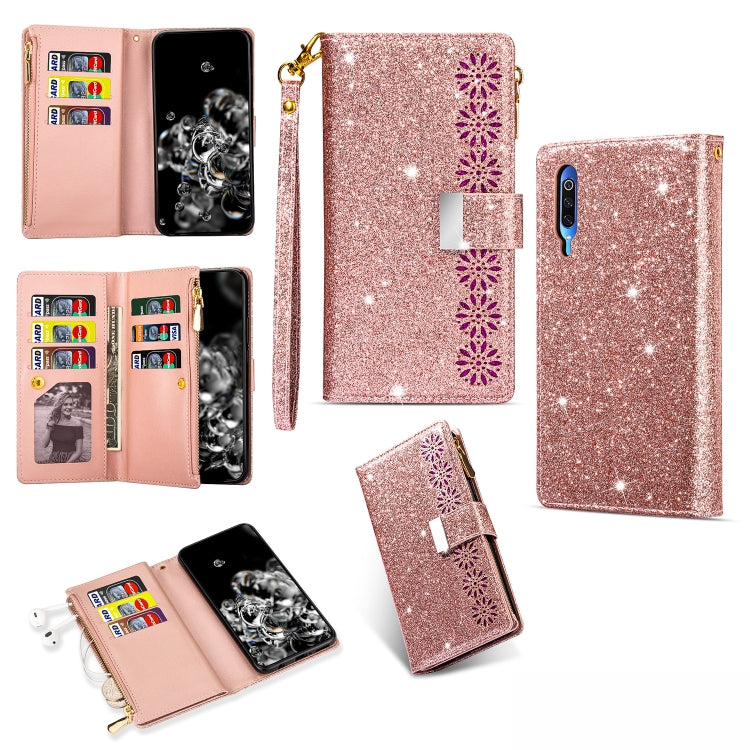 Multi-card Slots Starry Sky Laser Carving Glitter Zipper Horizontal Flip Leather Case with Holder & Wallet & Lanyard, For Xiaomi Redmi Note 8, For Xiaomi Redmi Note 8 Pro, For Xiaomi Redmi 8A / 8A Dual / 8, For Xiaomi Redmi K30, For Xiaomi Redmi K30 Pr...