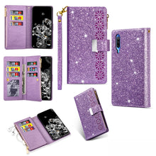 Load image into Gallery viewer, Multi-card Slots Starry Sky Laser Carving Glitter Zipper Horizontal Flip Leather Case with Holder &amp; Wallet &amp; Lanyard, For Xiaomi Redmi Note 8, For Xiaomi Redmi Note 8 Pro, For Xiaomi Redmi 8A / 8A Dual / 8, For Xiaomi Redmi K30, For Xiaomi Redmi K30 Pr...