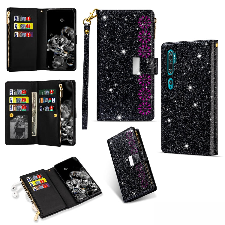 Multi-card Slots Starry Sky Laser Carving Glitter Zipper Horizontal Flip Leather Case with Holder & Wallet & Lanyard, For Xiaomi Redmi Note 8, For Xiaomi Redmi Note 8 Pro, For Xiaomi Redmi 8A / 8A Dual / 8, For Xiaomi Redmi K30, For Xiaomi Redmi K30 Pr...