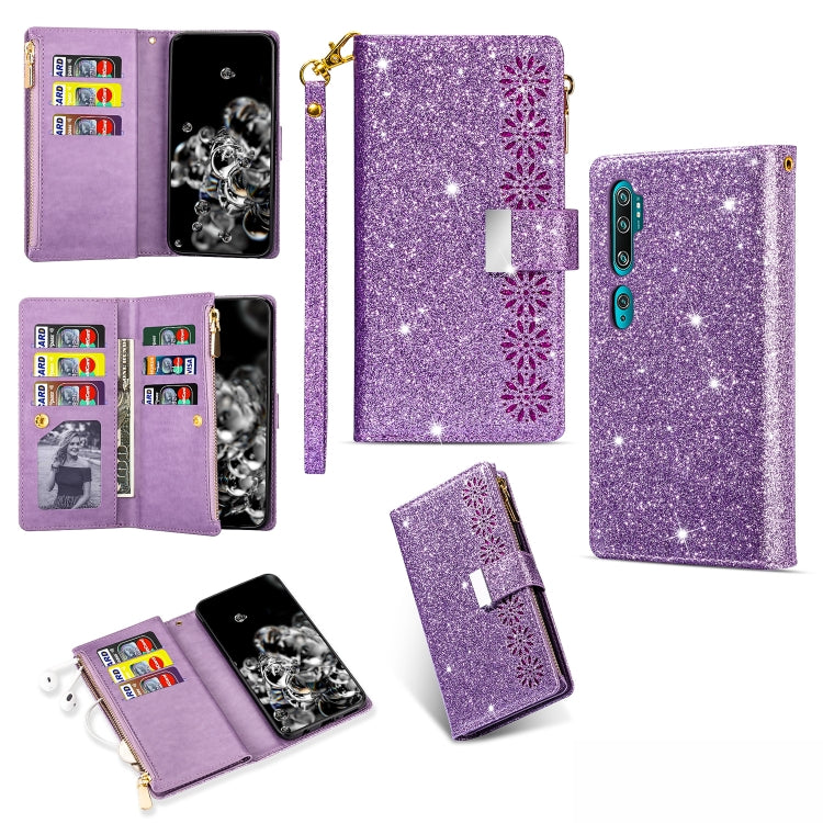 Multi-card Slots Starry Sky Laser Carving Glitter Zipper Horizontal Flip Leather Case with Holder & Wallet & Lanyard, For Xiaomi Redmi Note 8, For Xiaomi Redmi Note 8 Pro, For Xiaomi Redmi 8A / 8A Dual / 8, For Xiaomi Redmi K30, For Xiaomi Redmi K30 Pr...